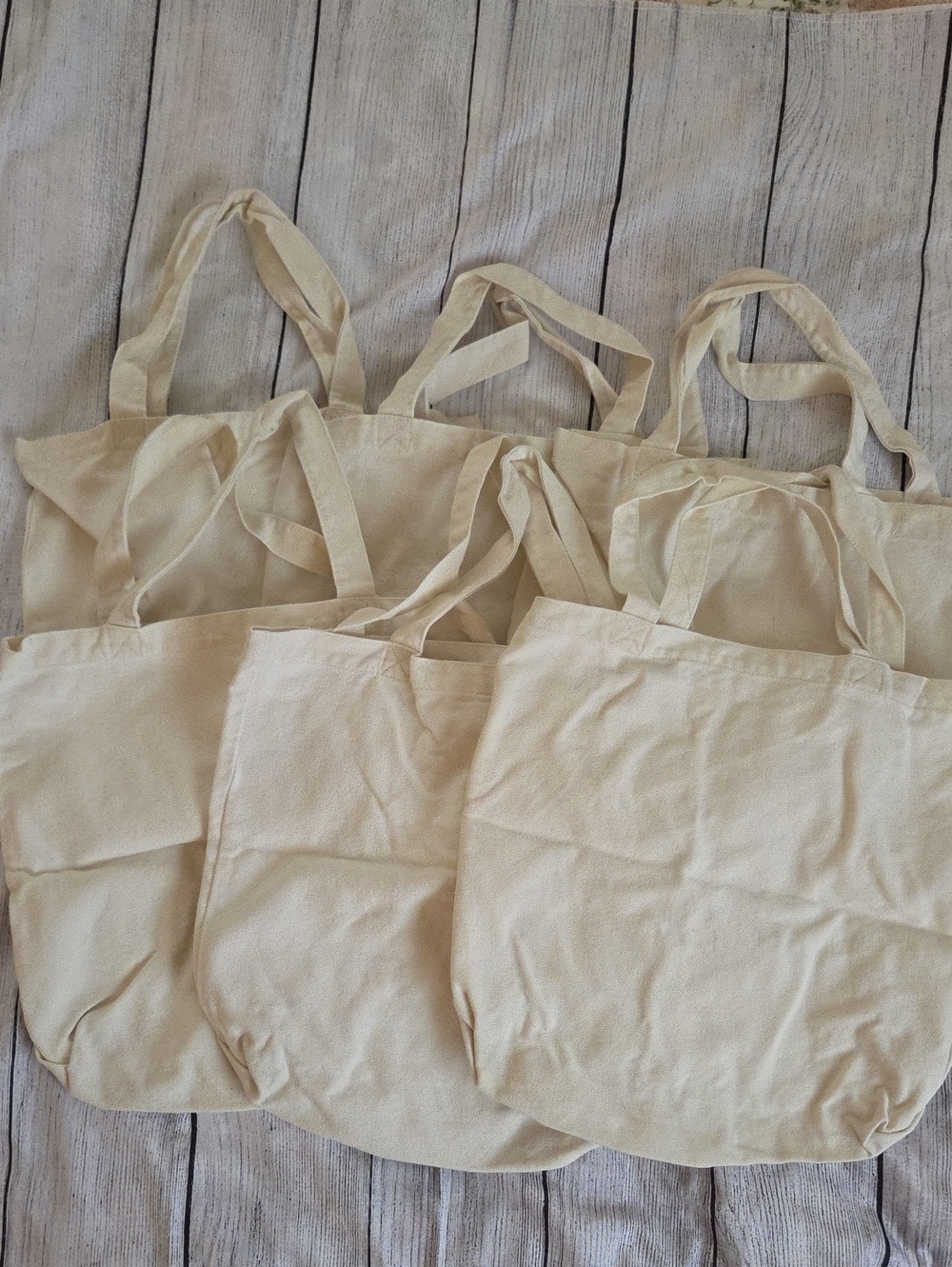 Canvas Tote Bags - Natural - Set of 6